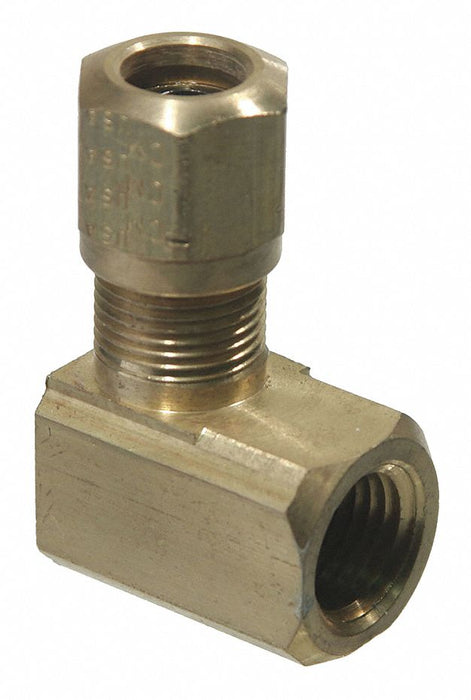 Elbow Brass Comp. 3/8 in Comp. 1/4 in