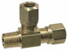 Tee Brass Comp3/8 Comp3/8 MNPT3/8 