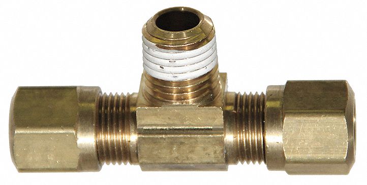 Tee Brass Comp1/2 Comp1/2 MNPT1/4 
