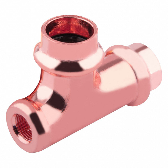 Tee Copper Press-fit1/2 FNPT1/8 1/2 