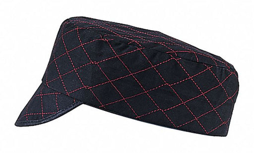 Welders Cap Black Red Stitching 7In