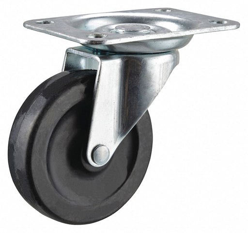 Plate Caster Swivel Rubber 3 13/16 H