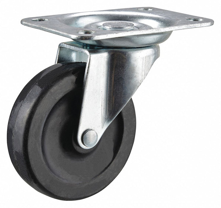 Plate Caster Swivel Rubber 3 13/16 H