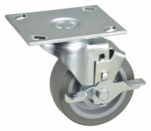 Plate Caster Swivel Rubber 5 3/16 H