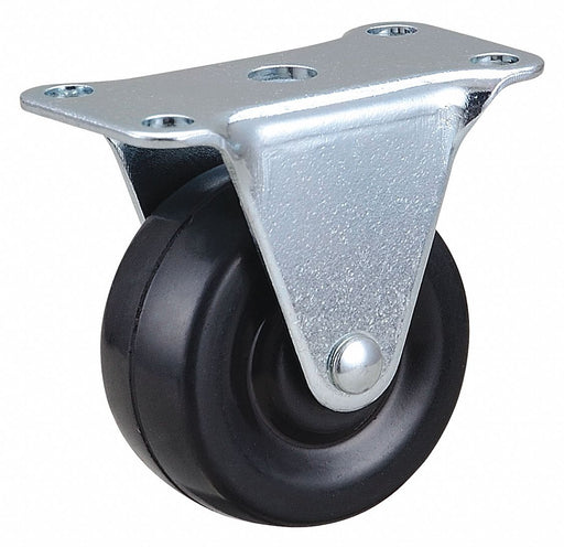 Plate Caster Rigid Rubber 2 1/2 H