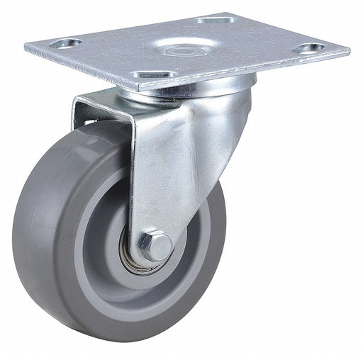 Plate Caster Swivel Rubber 5 3/16 H