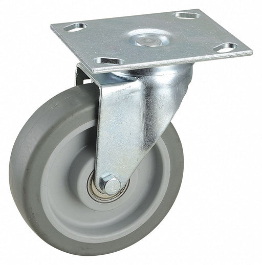 Plate Caster Swivel Rubber 6 3/16 H