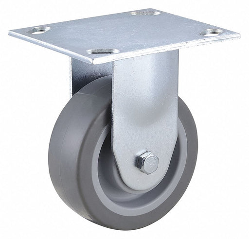 Plate Caster Rigid Rubber 5 3/16 H