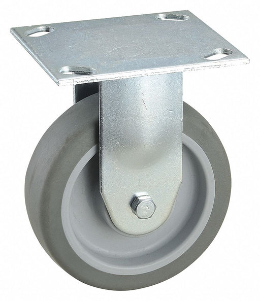 Plate Caster Rigid Rubber 6 3/16 H