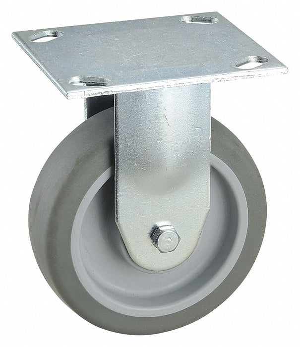 Plate Caster Rigid Rubber 6 3/16 H