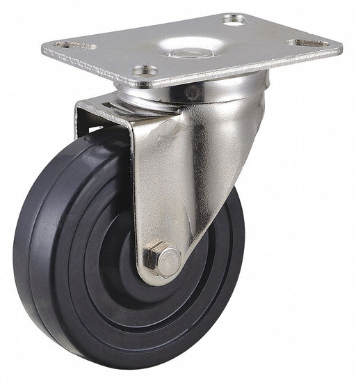 Plate Caster Swivel Rubber 5 3/16 H