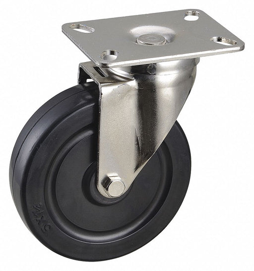 Plate Caster Swivel Rubber 6 3/16 H