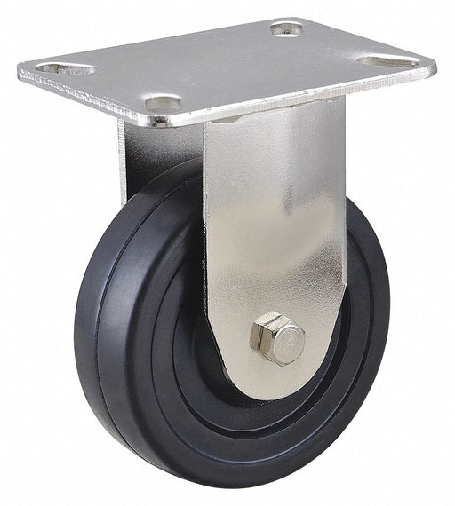 Plate Caster Rigid Rubber 5 3/16 H