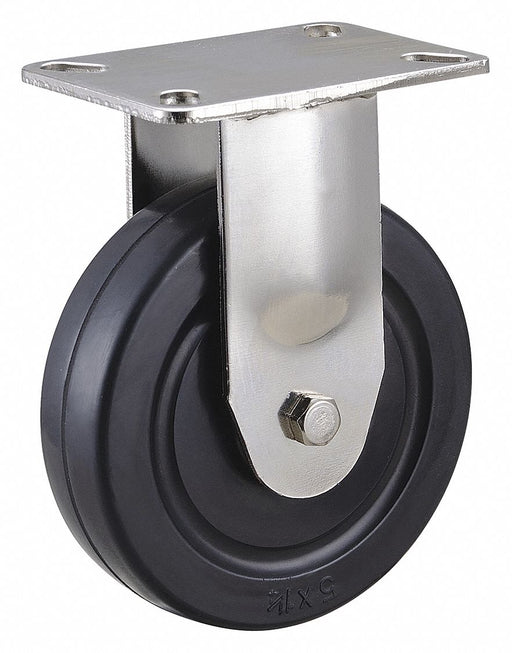 Plate Caster Rigid Rubber 6 3/16 H