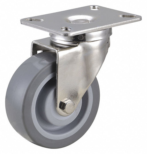 Plate Caster Swivel Rubber 5 3/16 H