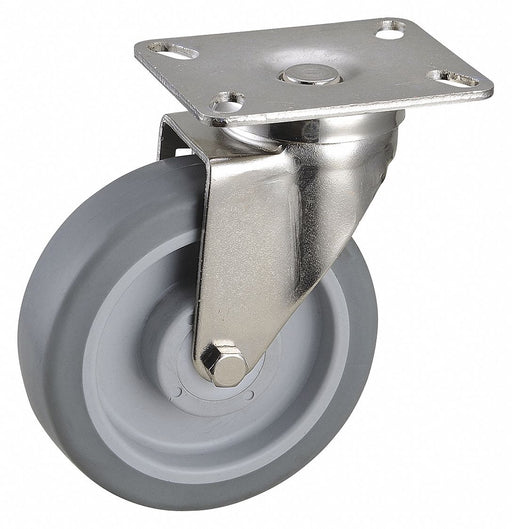 Plate Caster Swivel Rubber 6 3/16 H