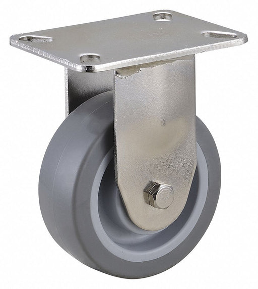 Plate Caster Rigid Rubber 5 3/16 H