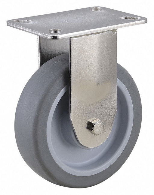Plate Caster Rigid Rubber 6 3/16 H