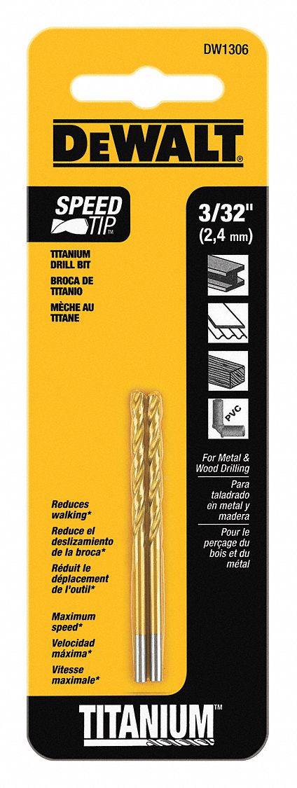 Drill Bits Split Pnt Titanium 3/32 PK2