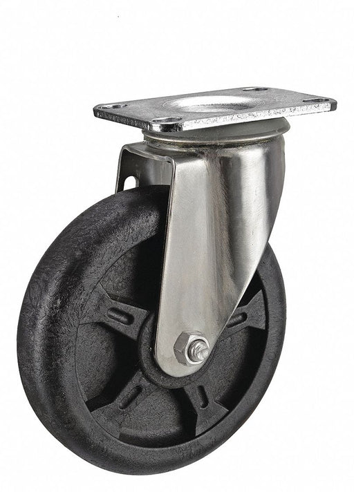 Plate Caster Swivel Nylon 6 3/16 H