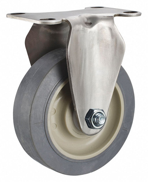 Plate Caster Rigid Rubber 4 3/16 H