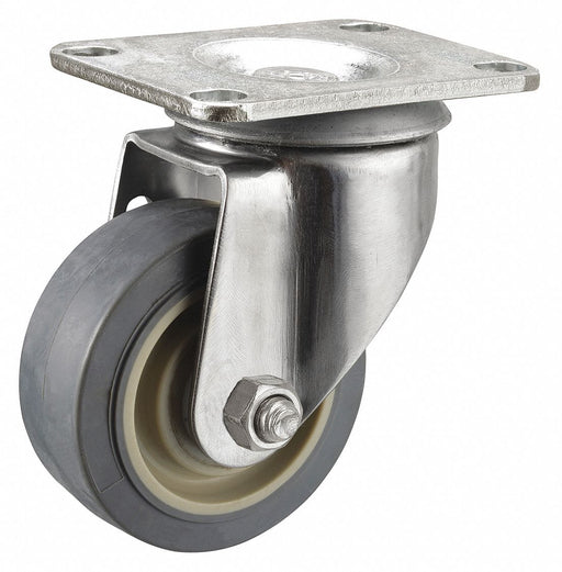 Plate Caster Swivel Rubber 6 3/16 H