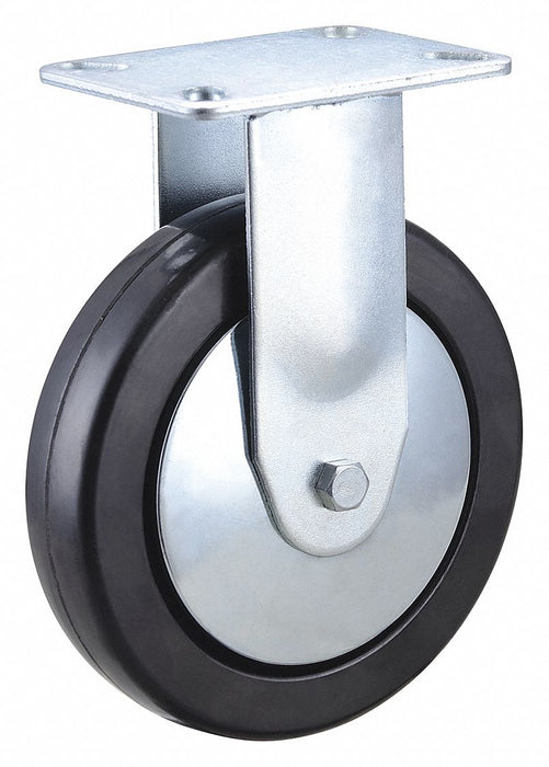 Plate Caster Rigid Rubber 7 5/16 H