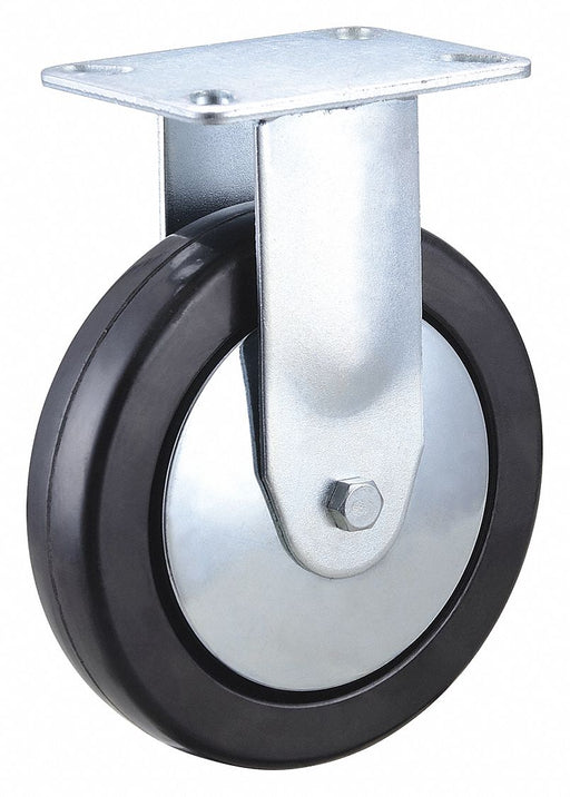 Plate Caster Rigid Rubber 7 5/16 H