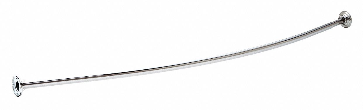Curved Shower Rod SS 60 in L Bright