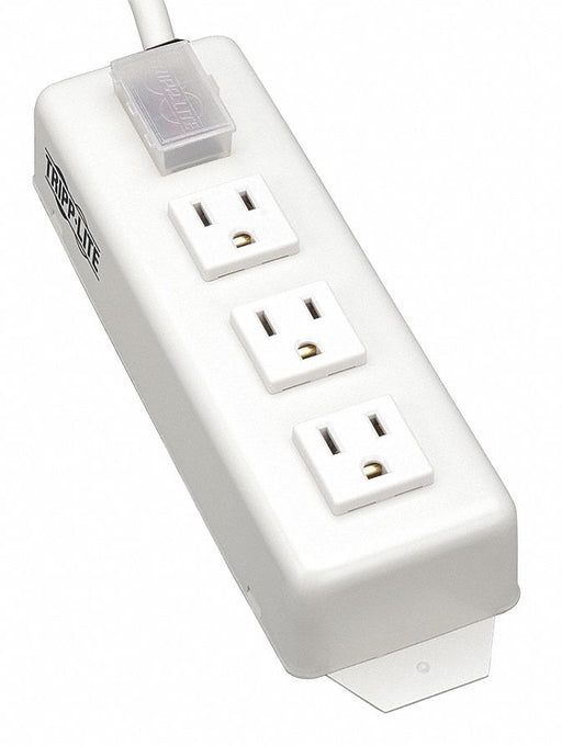 Outlet Strip White 8-3/4 in 3 Outlets