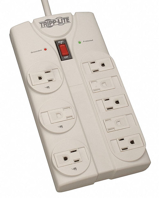 Outlet Strip Gray 9-9/16 in 8 Outlets