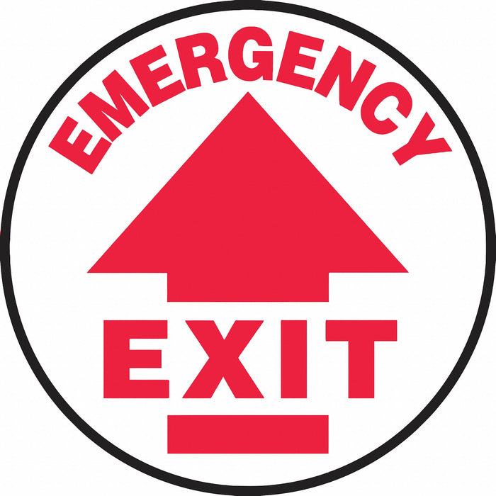 Floor Sign Emergency Exit 17 X17 