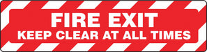 Floor Sign Fire Exit Keep Clear 6 X24 