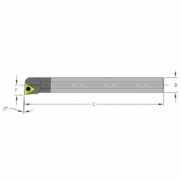 Indexable Boring Bar 0.6000 Carbide