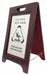 Wet Floor Sign Walnut Wood 24 in H