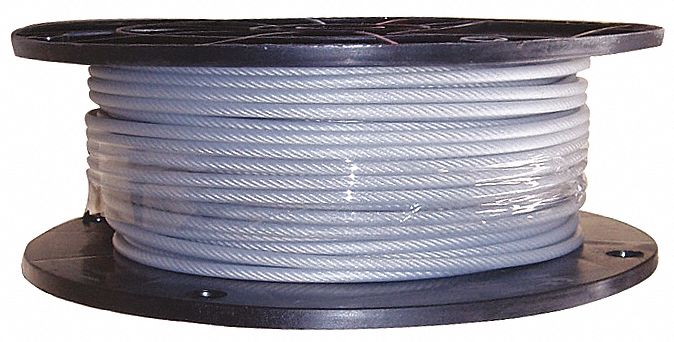 M5785 Wire Rope 25 ft L 3/64 in Dia 54 lb Cap