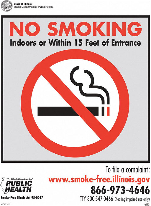 Window Decal No Smoking Illinois PK2