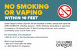 No Smoking Window Decal OR 7 Wx5 H PK2