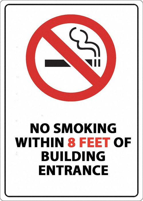 Window Decal No Smoking Within 8 Ft PK2