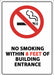 Window Decal No Smoking Within 8 Ft PK2