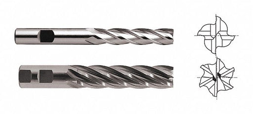 Sq. End Mill Single End HSS 1/2 