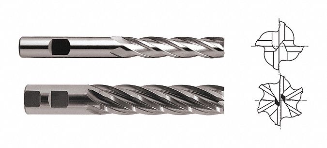 Sq. End Mill Single End HSS 1/2 