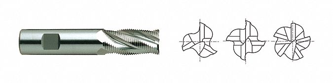 Sq. End Mill Single End HSS 5/8 