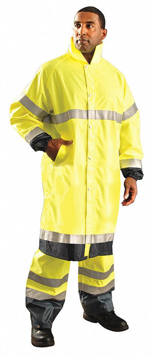 Rain Jacket Unisex Polyester Yellow L