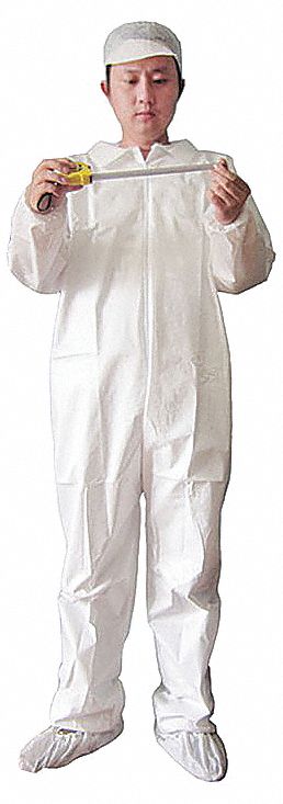 Collared Coverall Elastic White L PK25