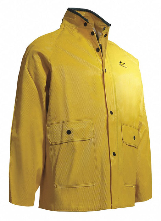 Collared Rain Jacket Yelw Ribbed PVC M