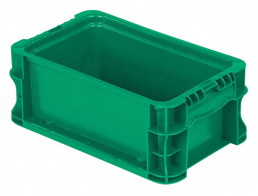 Straight Wall Container Green Solid HDPE