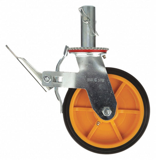 Caster-8In-Rnd-5 - Yellow Hub
