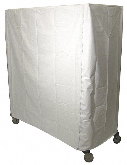 Cart Cover 48x18x54 White Vinyl Zipper