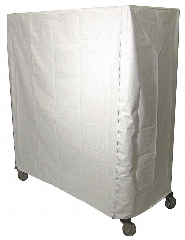 Cart Cover 48x24x86 White Vinyl Zipper